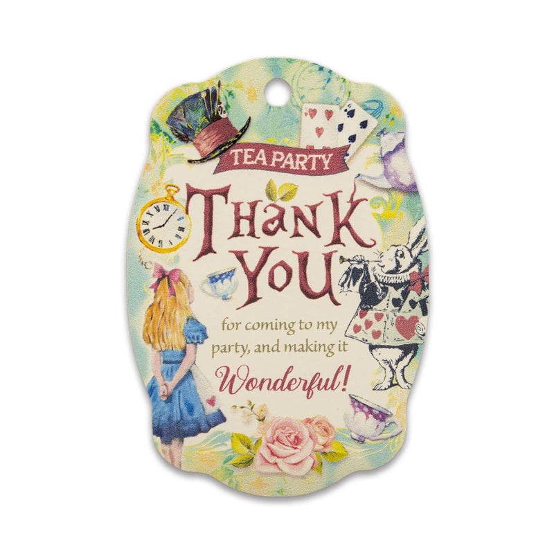 SummerRay 50pcs Alice in The Wonderland Theme Thank You Gift Tag Favor Tags